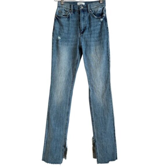 PISTOLA Colleen Slim Boot High Rise Women’s Size 25 Raw Hem Side Slit‎ Slimming - Picture 1 of 16